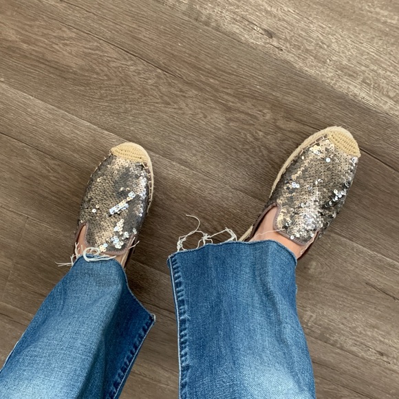 Sam Edelman Shoes - Sam Edelman Kerry espadrille slides pewter sequin